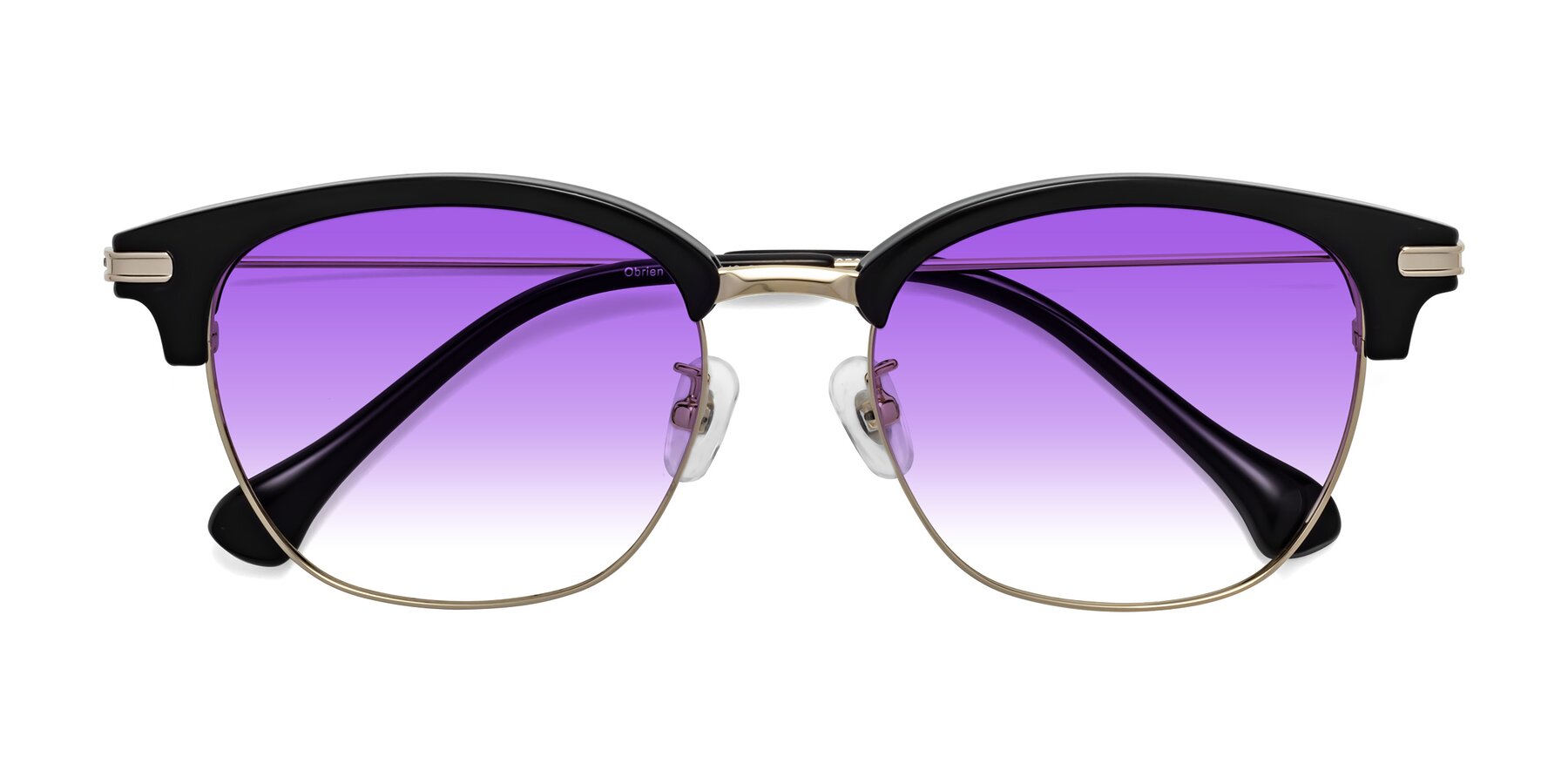 Folded Front of Obrien in Black-Gold with Purple Gradient Lenses