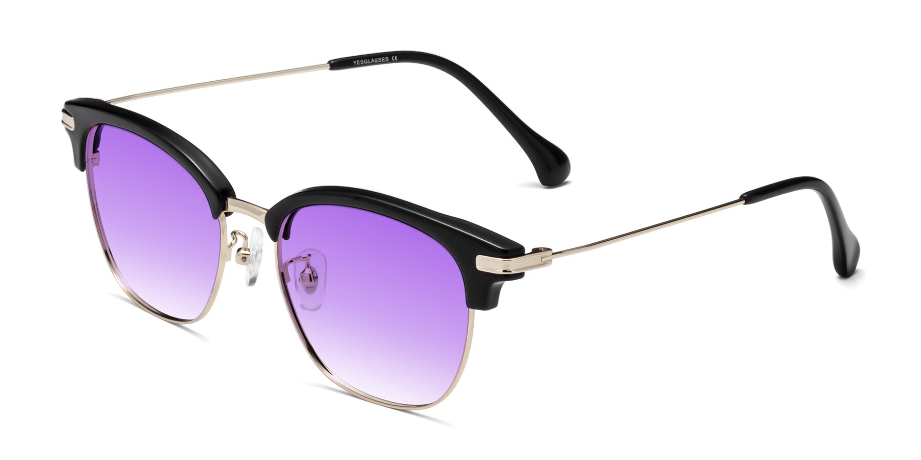 Angle of Obrien in Black-Gold with Purple Gradient Lenses