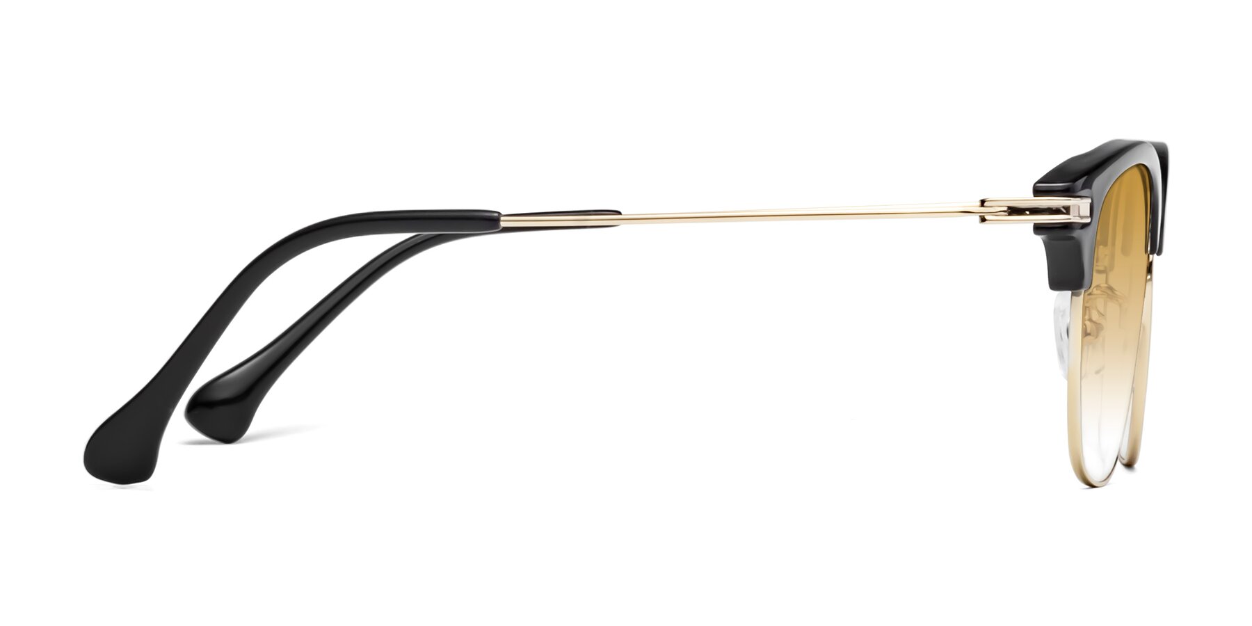 Side of Obrien in Black-Gold with Champagne Gradient Lenses