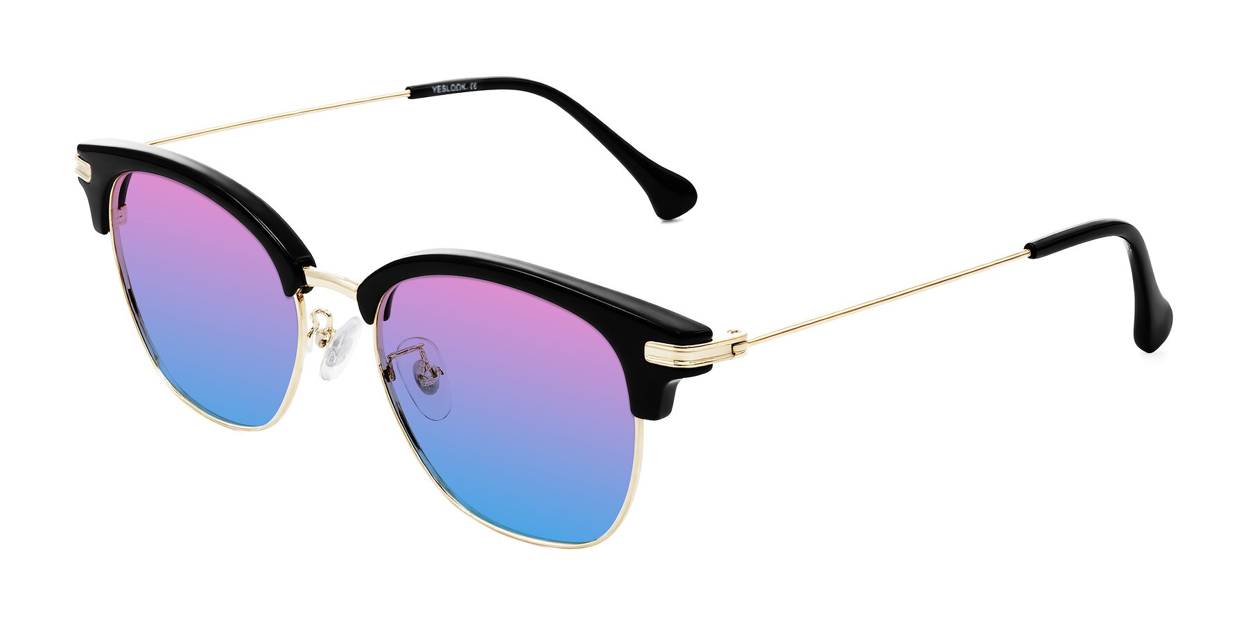 Angle of Obrien in Black/Gold with Pink / Blue Gradient Lenses