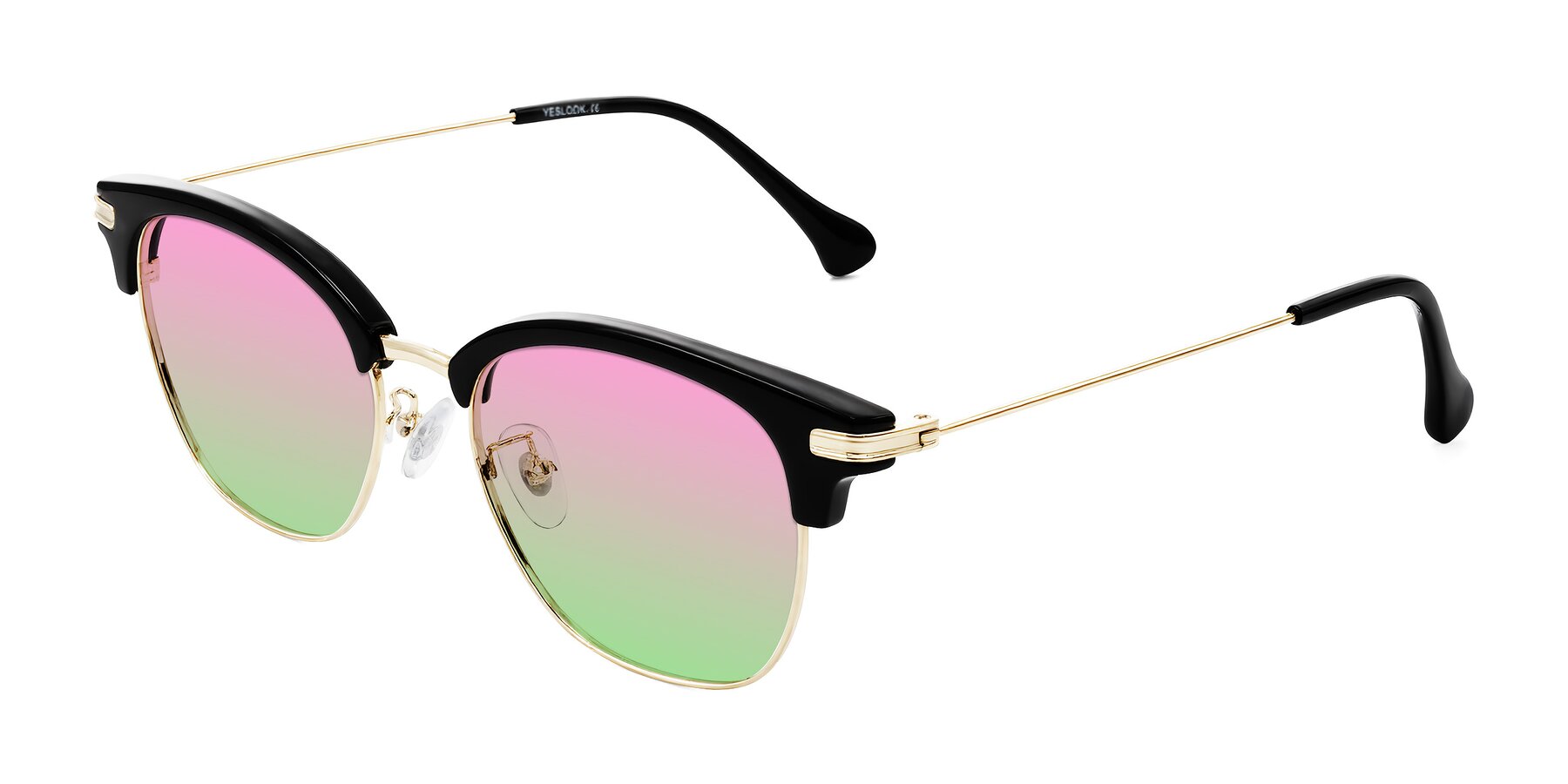 Angle of Obrien in Black/Gold with Pink / Green Gradient Lenses