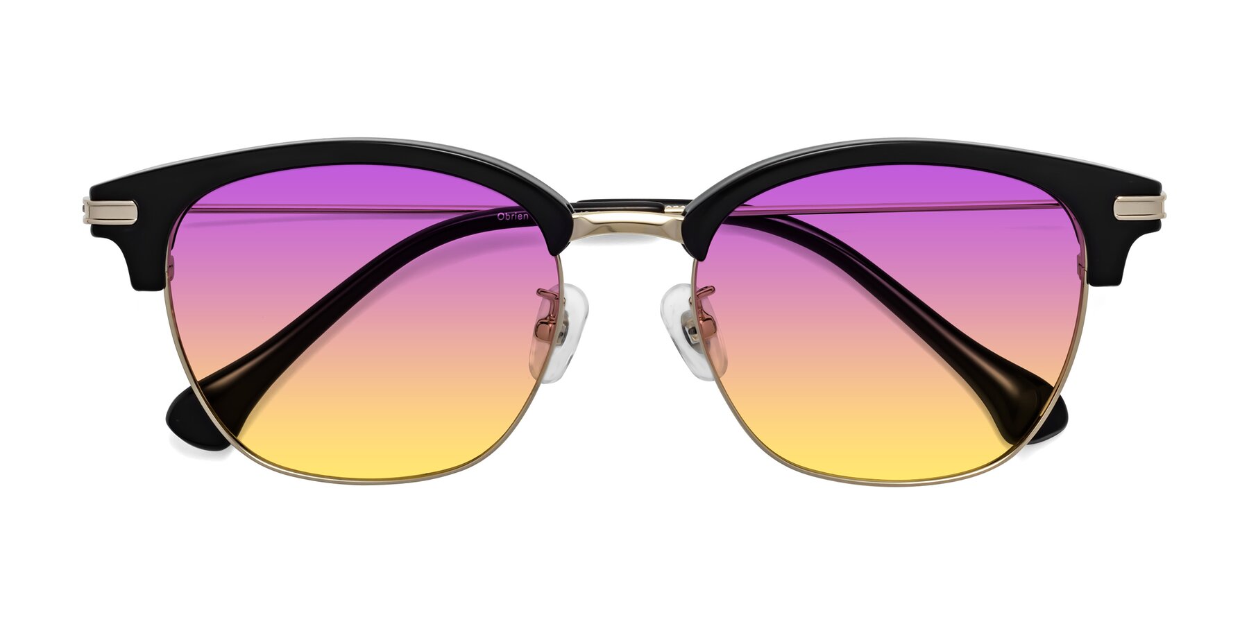 Folded Front of Obrien in Black-Gold with Purple / Yellow Gradient Lenses
