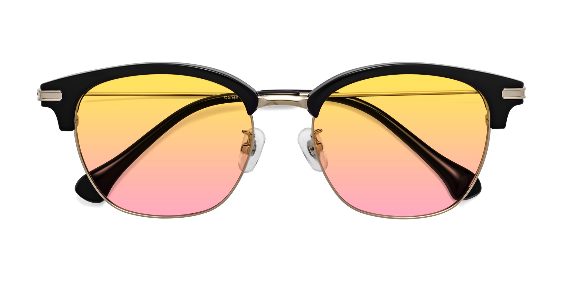 Folded Front of Obrien in Black-Gold with Yellow / Pink Gradient Lenses