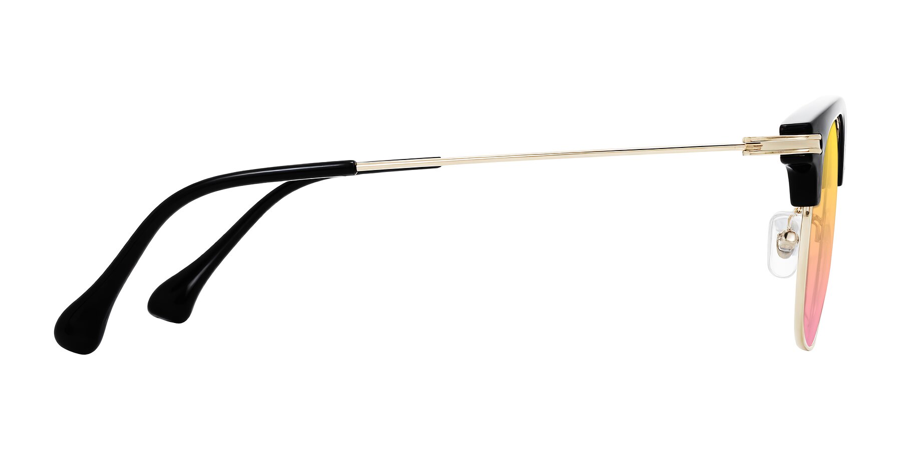Side of Obrien in Black/Gold with Yellow / Pink Gradient Lenses