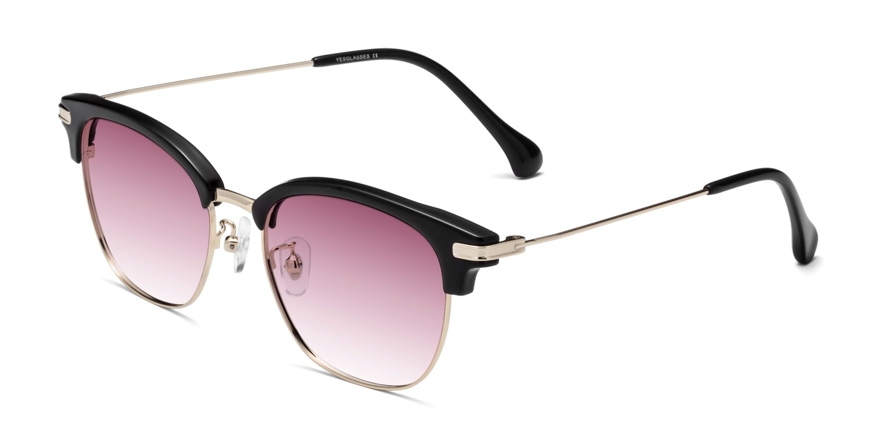 Angle of Obrien in Black-Gold with Wine Gradient Lenses