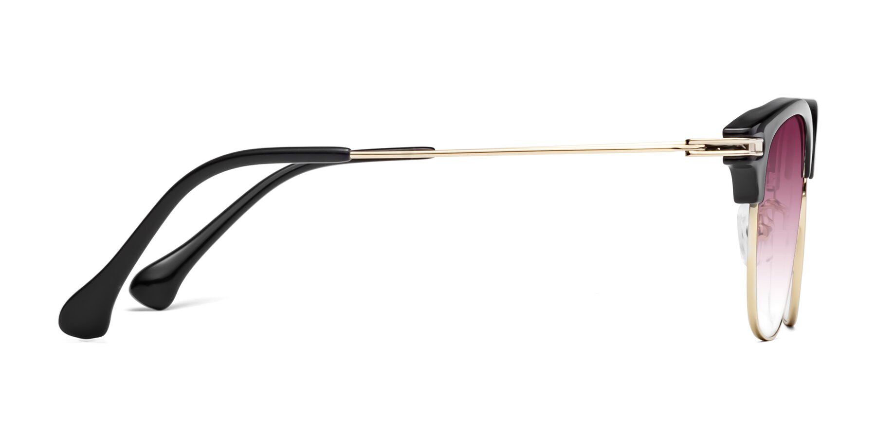 Side of Obrien in Black-Gold with Wine Gradient Lenses