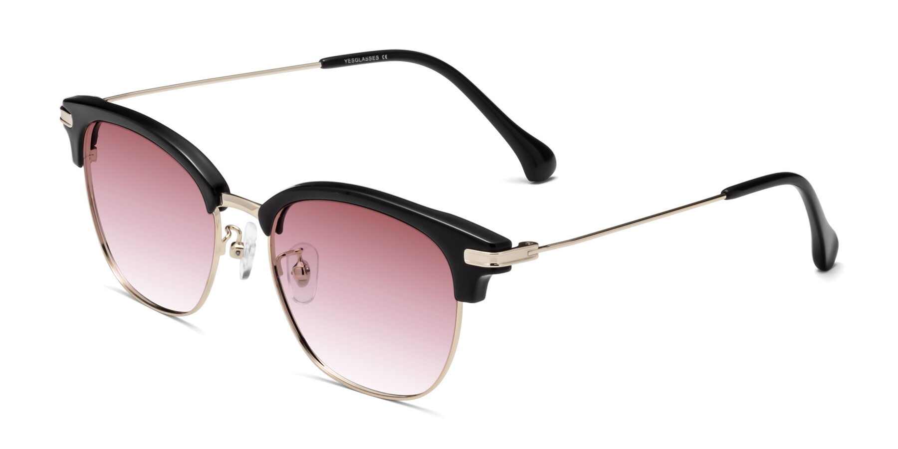 Angle of Obrien in Black-Gold with Garnet Gradient Lenses