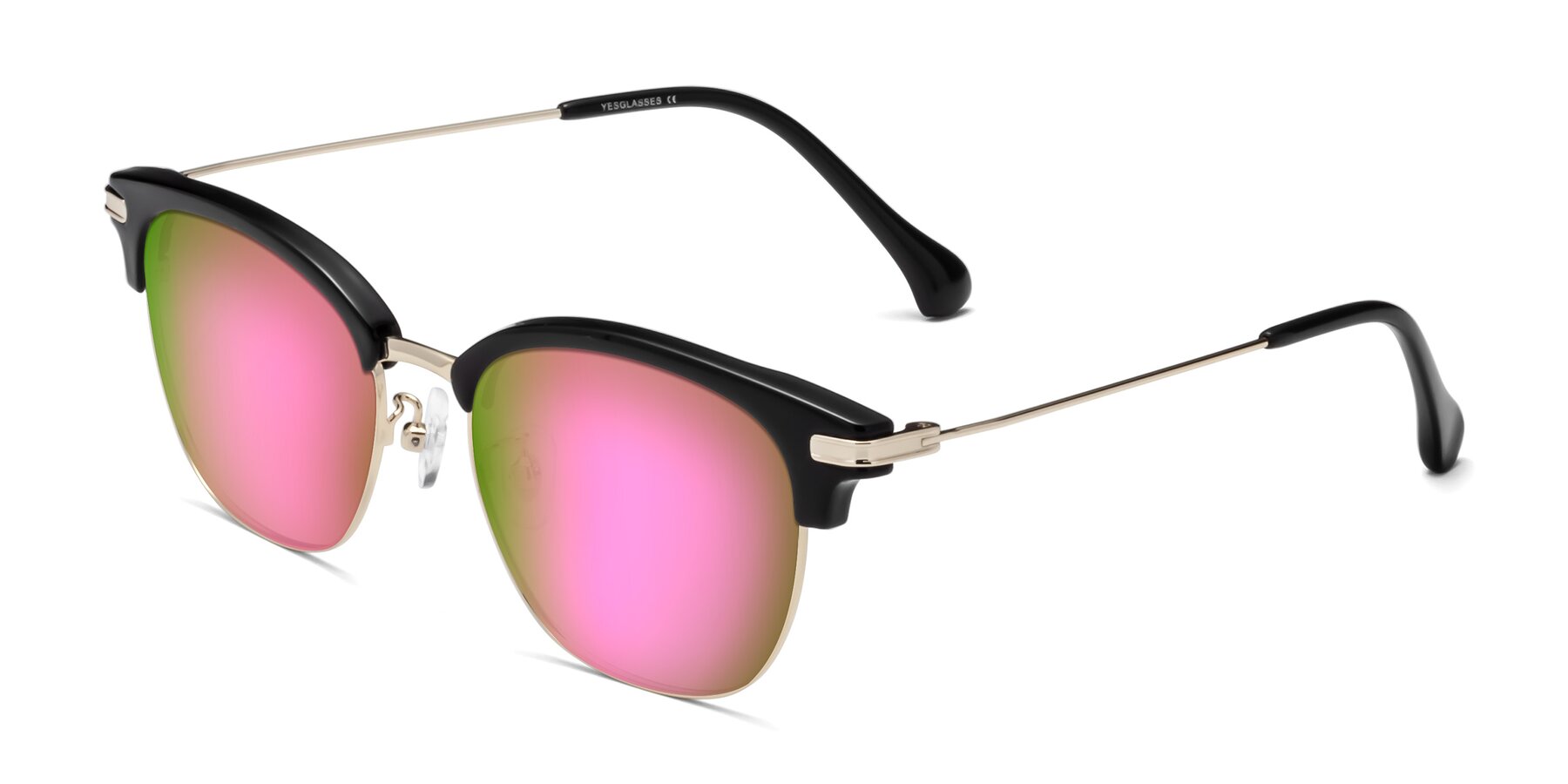 Angle of Obrien in Black-Gold with Pink Mirrored Lenses