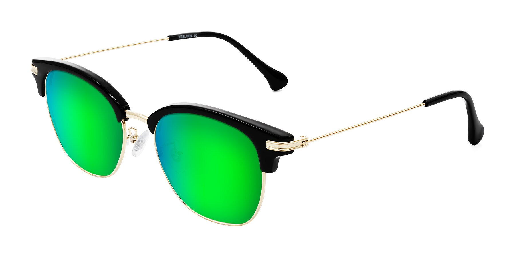 Angle of Obrien in Black/Gold with Green Mirrored Lenses