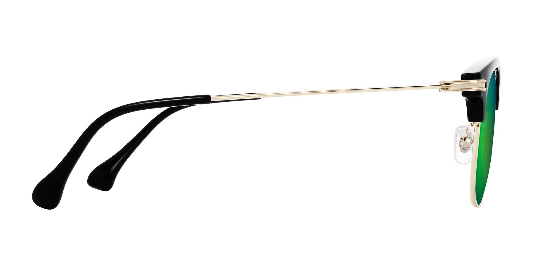 Side of Obrien in Black/Gold with Green Mirrored Lenses