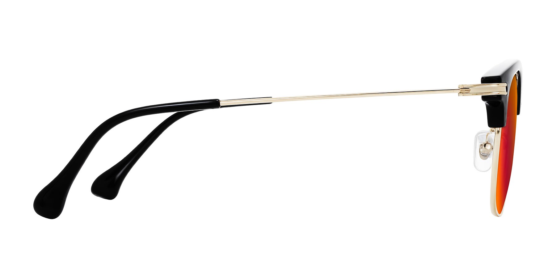 Side of Obrien in Black/Gold with Red Gold Mirrored Lenses
