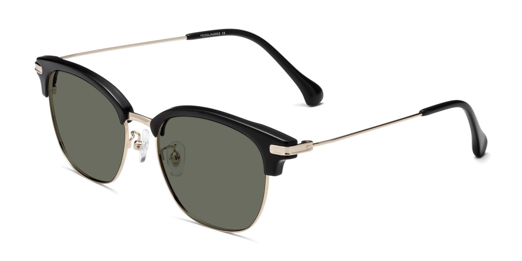 Angle of Obrien in Black-Gold with Gray Polarized Lenses