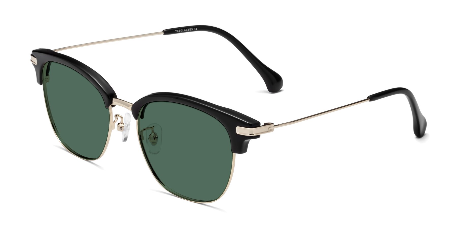 Angle of Obrien in Black-Gold with Green Polarized Lenses