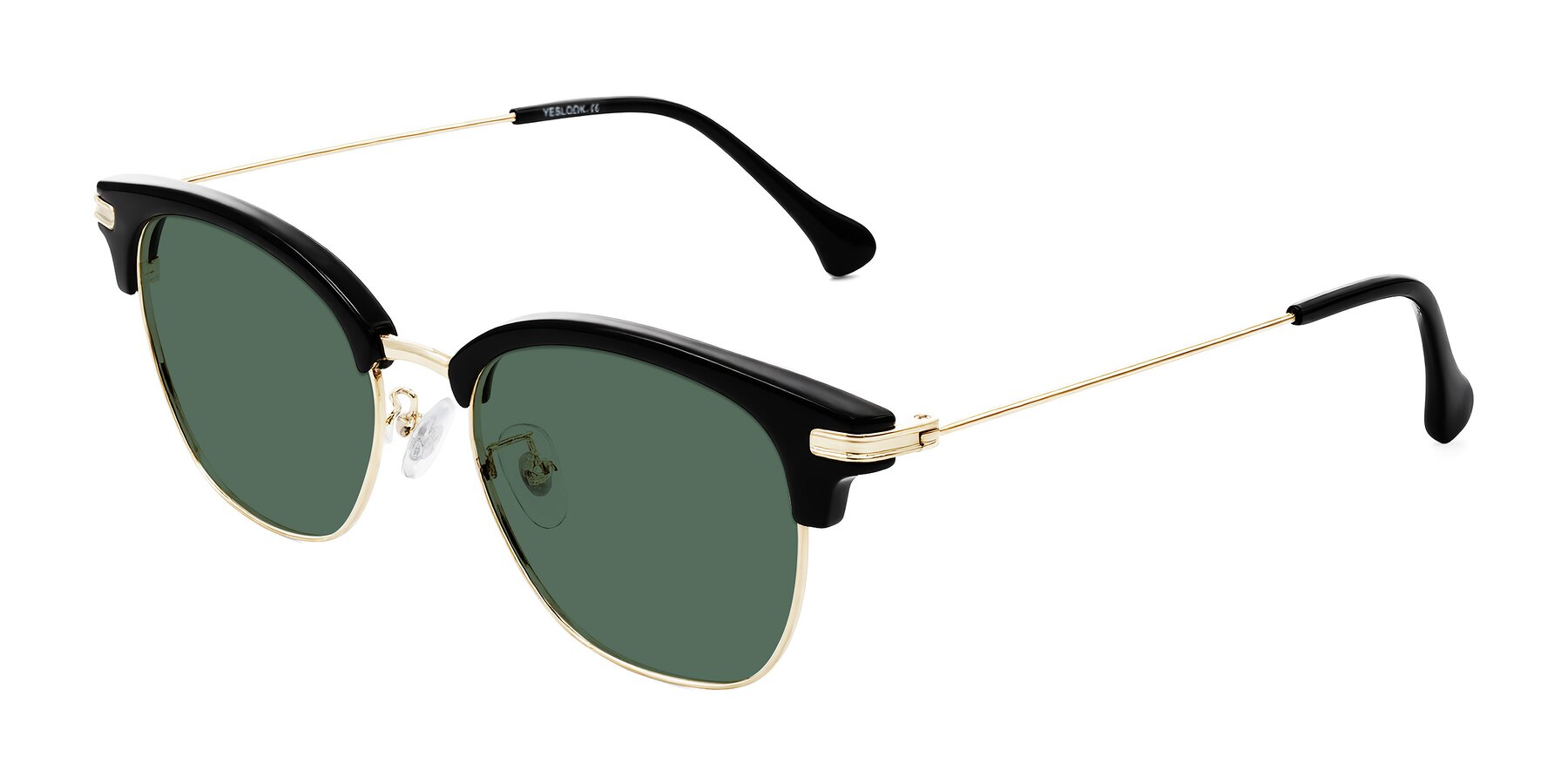 Angle of Obrien in Black/Gold with Green Polarized Lenses