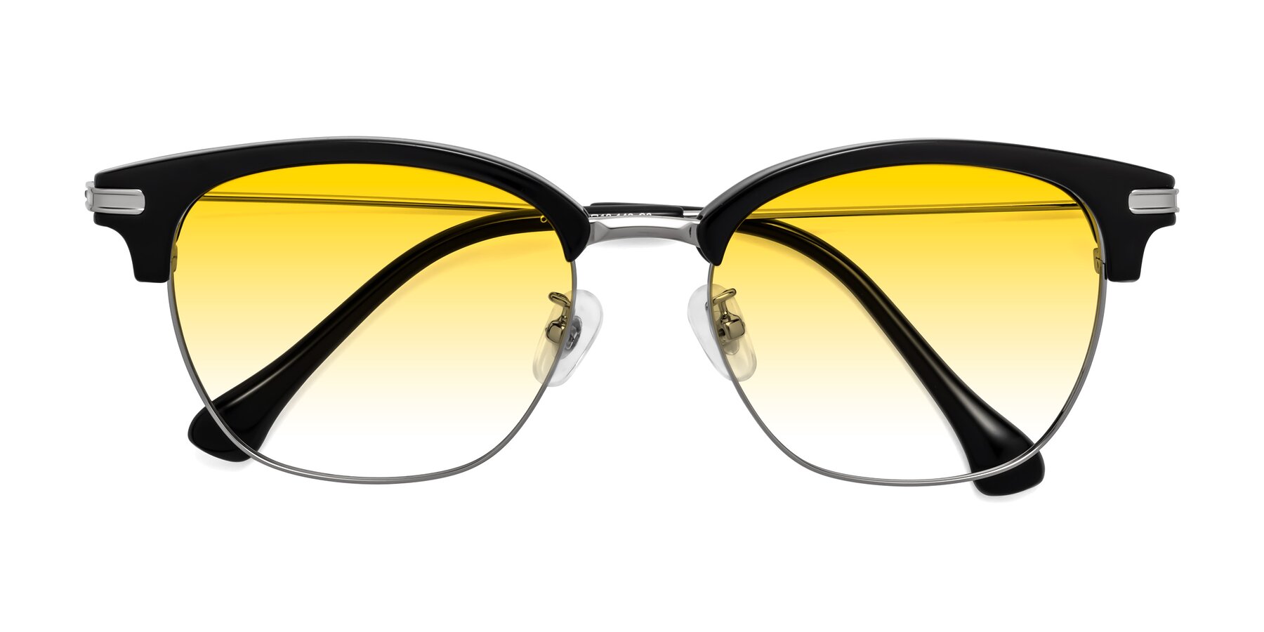 Folded Front of Obrien in Black-Sliver with Yellow Gradient Lenses