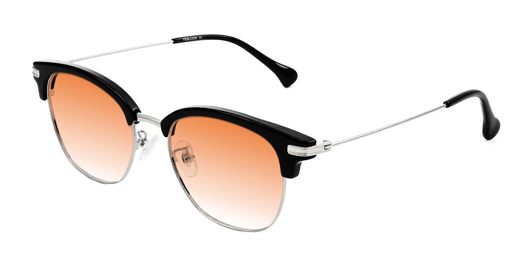 Angle of Obrien in Black/Sliver with Orange Gradient Lenses