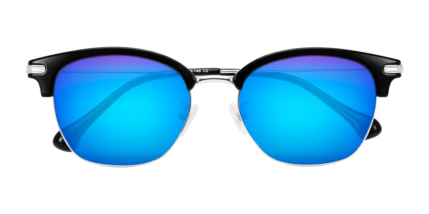 Obrien - Black/Sliver Flash Mirrored Sunglasses