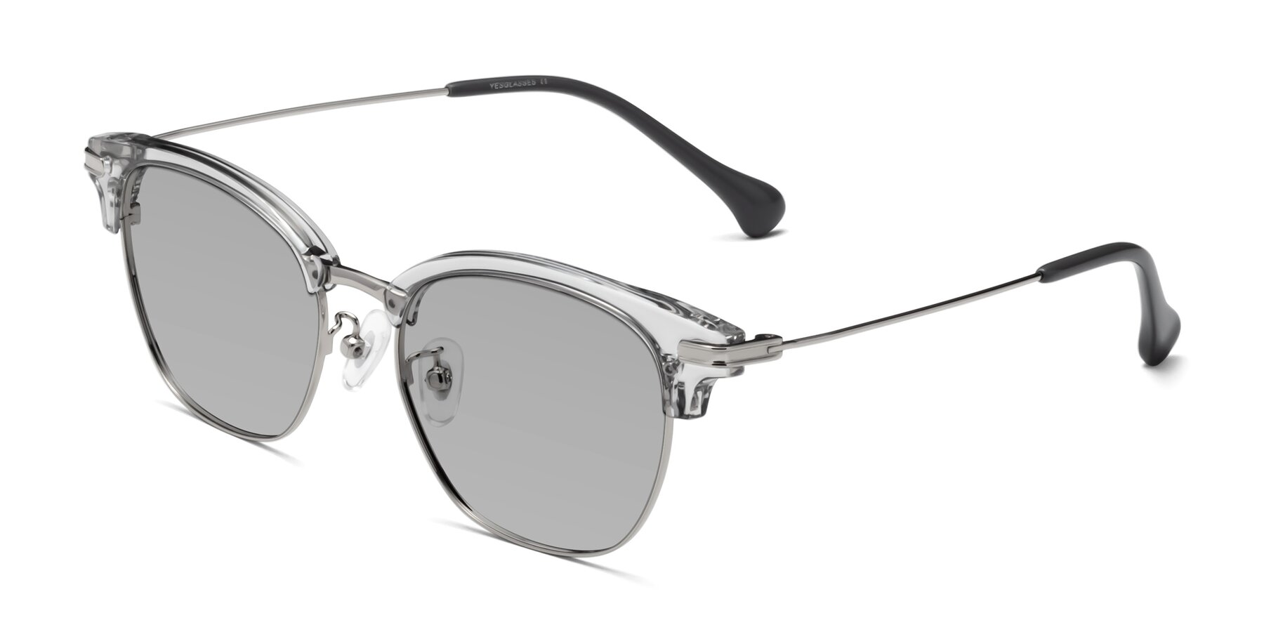 Angle of Obrien in Clear Gray-Silver with Light Gray Tinted Lenses