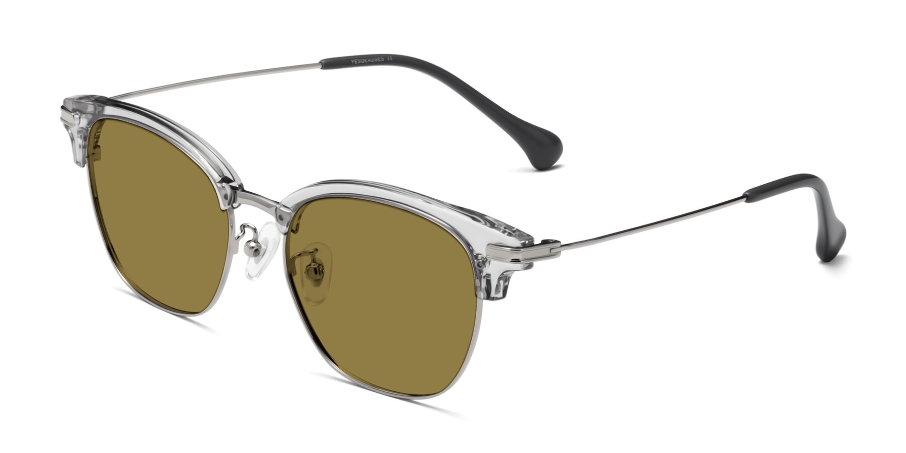 Angle of Obrien in Clear Gray-Silver with Brown Polarized Lenses