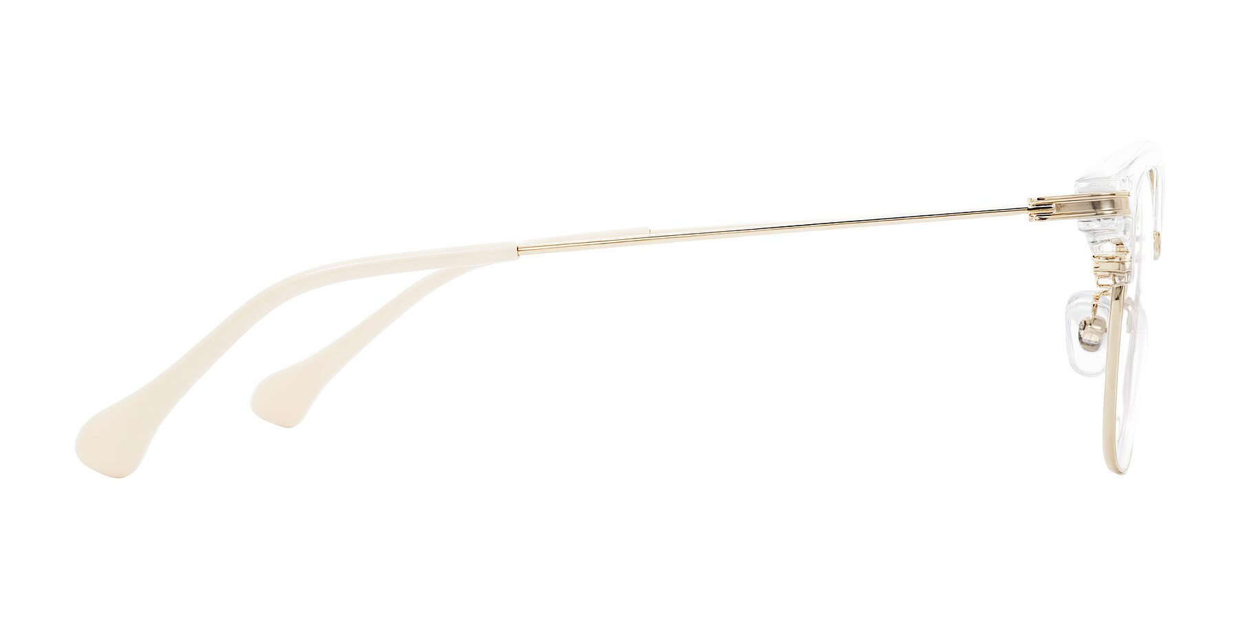 Side of Obrien in Clear/Gold with Clear Eyeglass Lenses