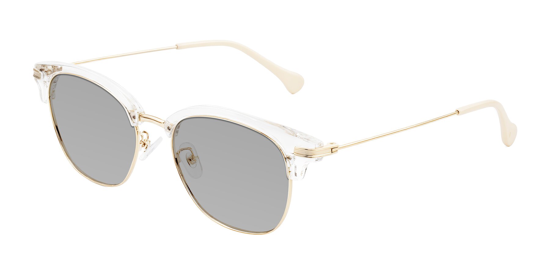 Angle of Obrien in Clear/Gold with Light Gray Tinted Lenses