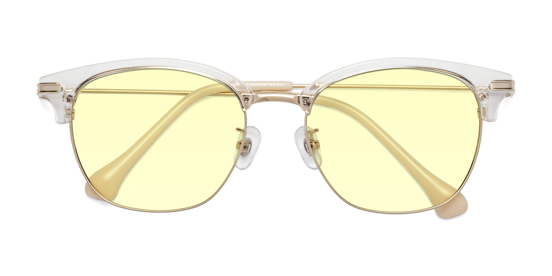 Folded Front of Obrien in Clear-Gold with Light Yellow Tinted Lenses