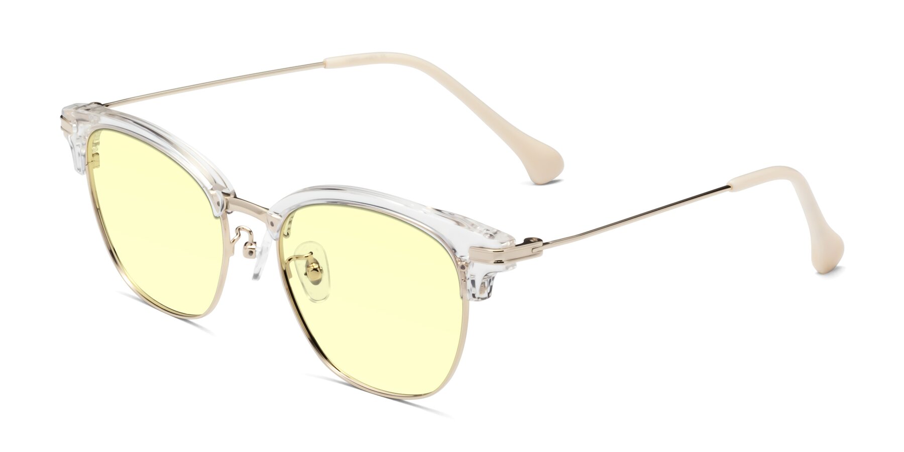Angle of Obrien in Clear-Gold with Light Yellow Tinted Lenses