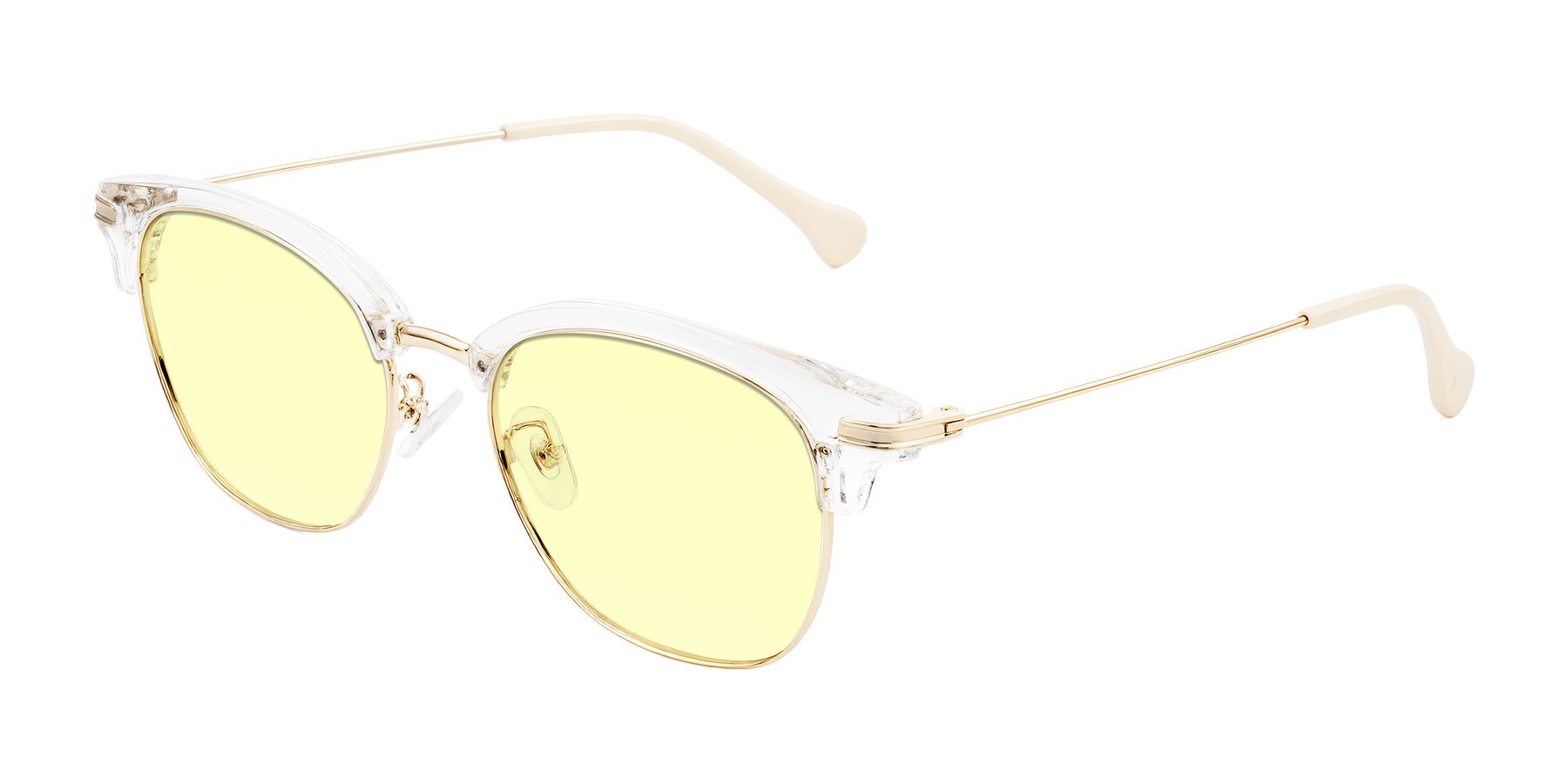 Angle of Obrien in Clear/Gold with Light Yellow Tinted Lenses