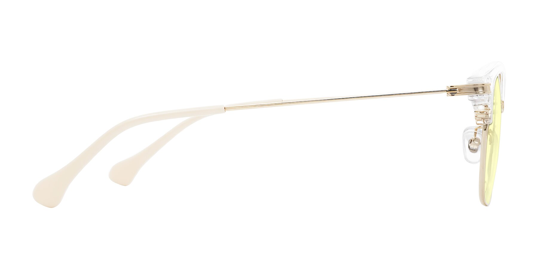Side of Obrien in Clear/Gold with Light Yellow Tinted Lenses