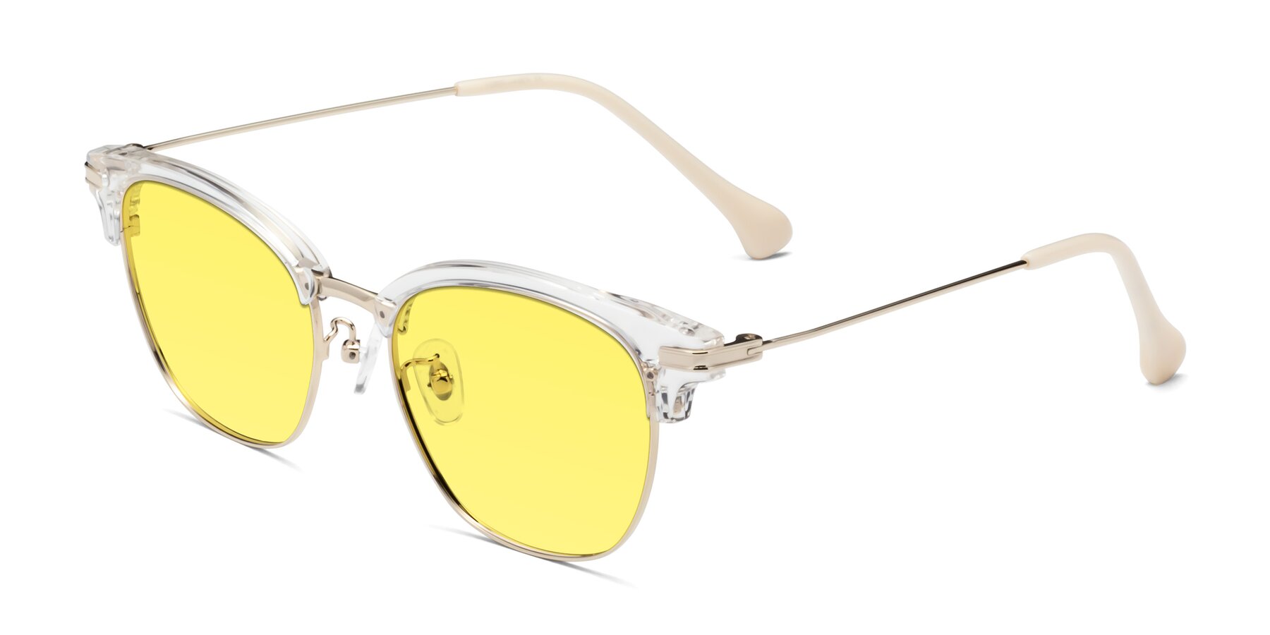 Angle of Obrien in Clear-Gold with Medium Yellow Tinted Lenses