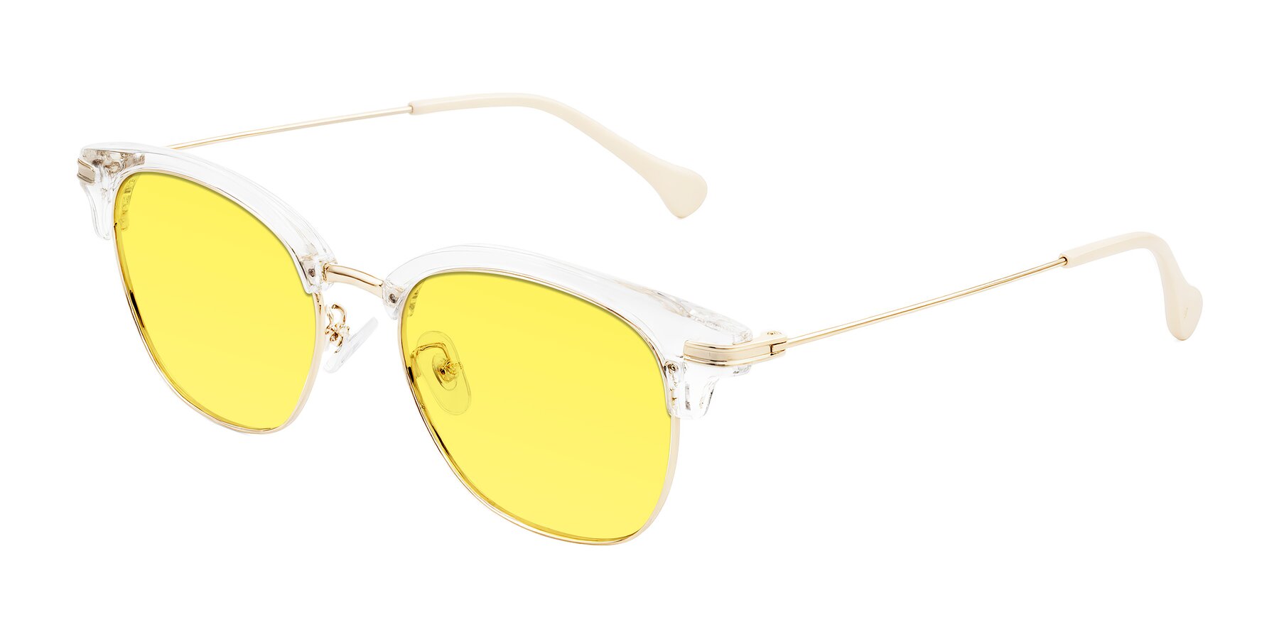 Angle of Obrien in Clear/Gold with Medium Yellow Tinted Lenses
