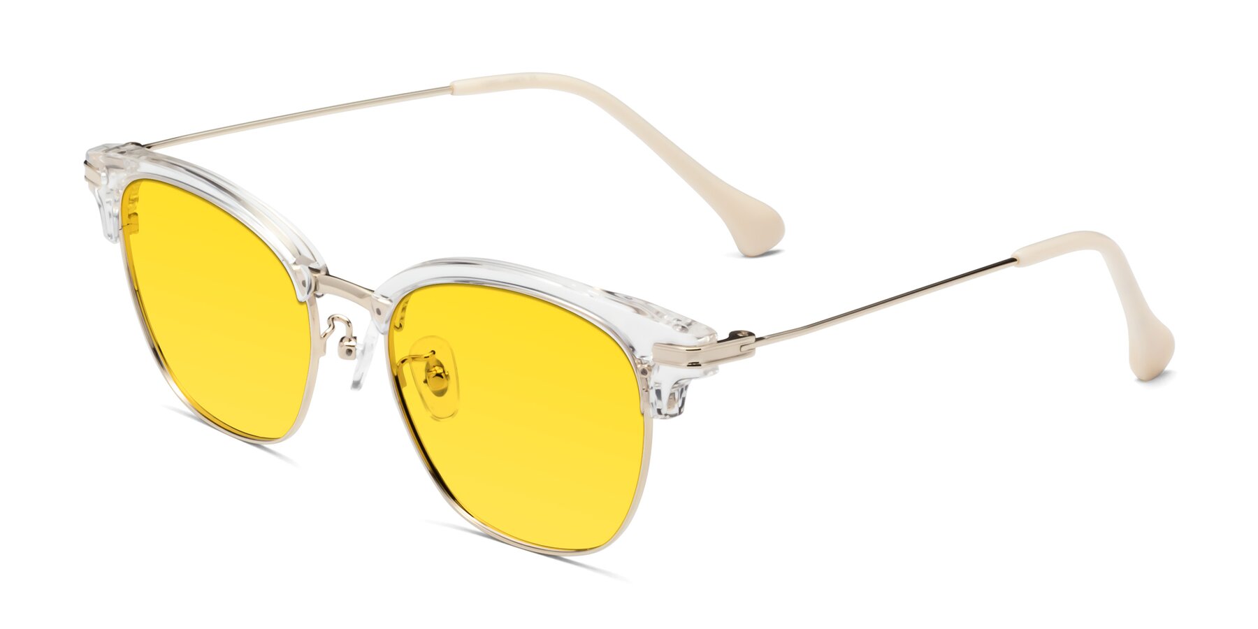 Angle of Obrien in Clear-Gold with Yellow Tinted Lenses