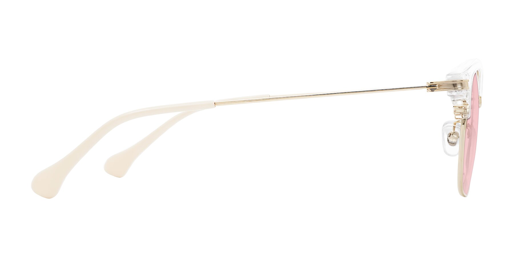 Side of Obrien in Clear/Gold with Light Garnet Tinted Lenses