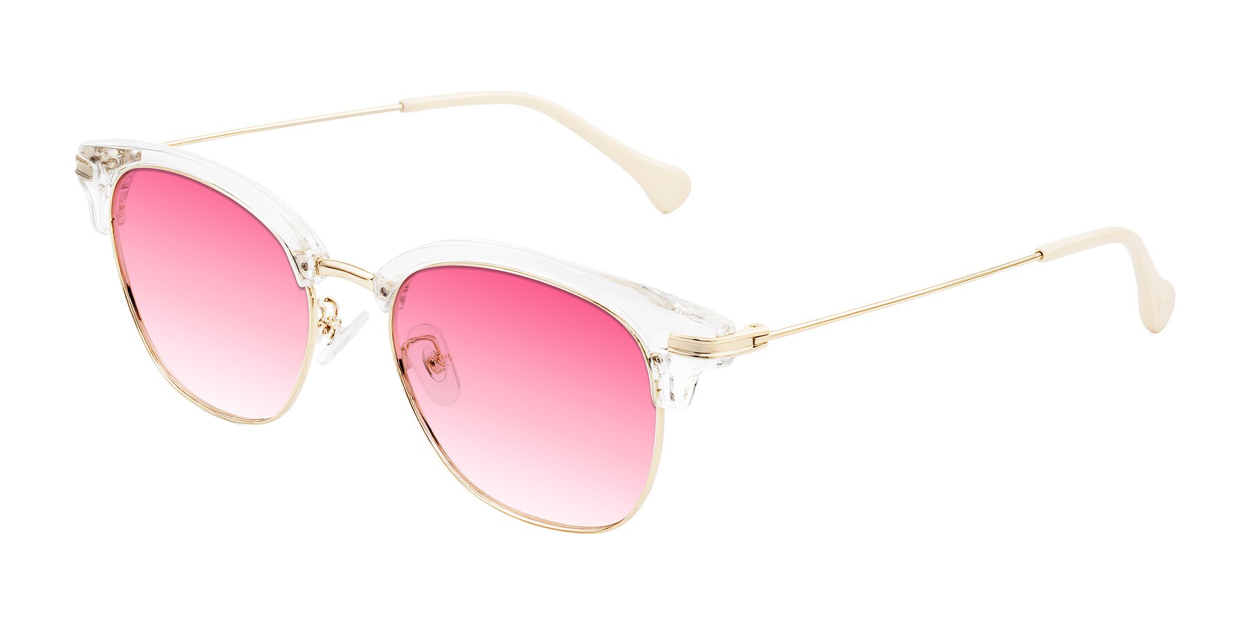 Angle of Obrien in Clear/Gold with Pink Gradient Lenses