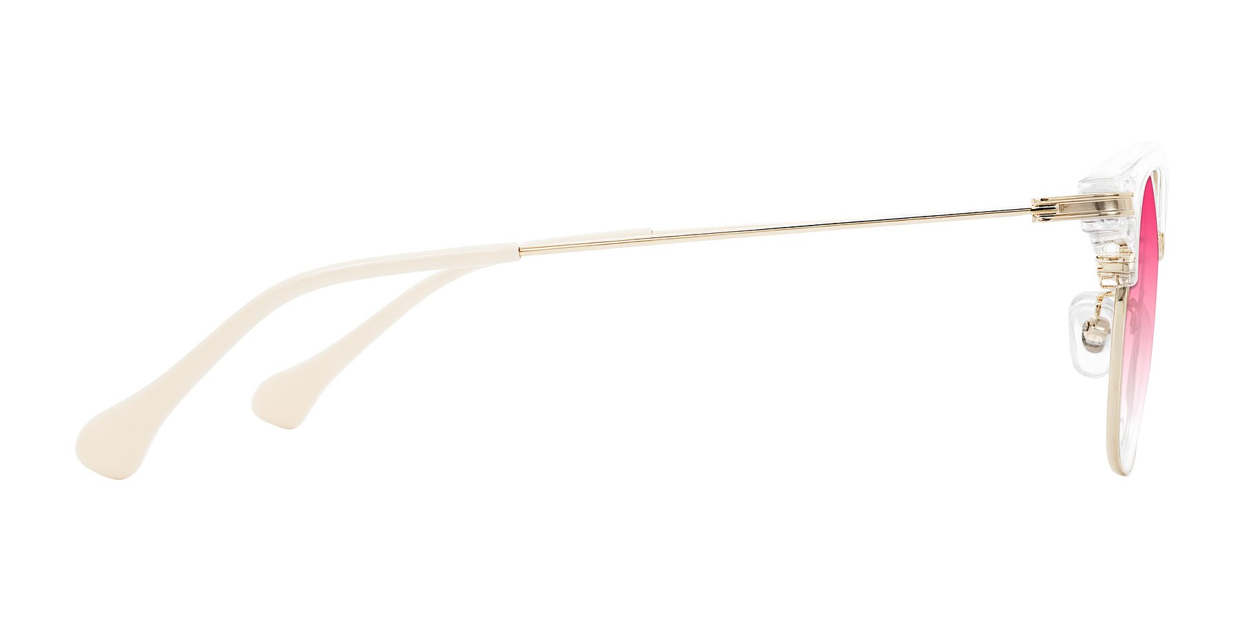 Side of Obrien in Clear/Gold with Pink Gradient Lenses