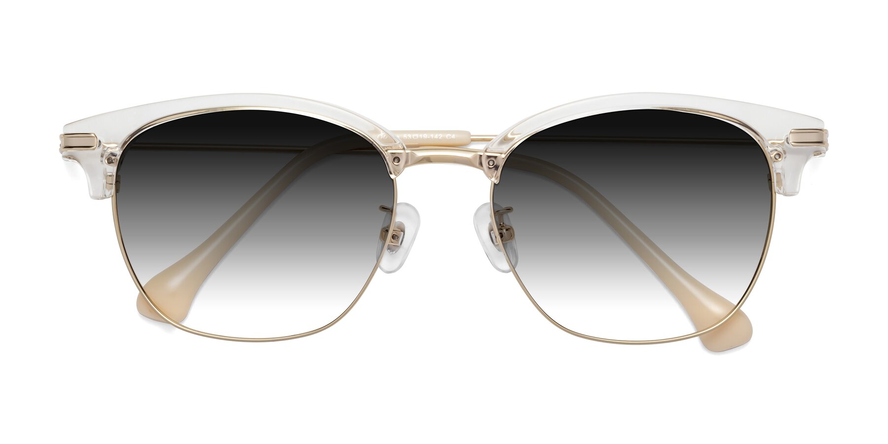 Folded Front of Obrien in Clear-Gold with Gray Gradient Lenses