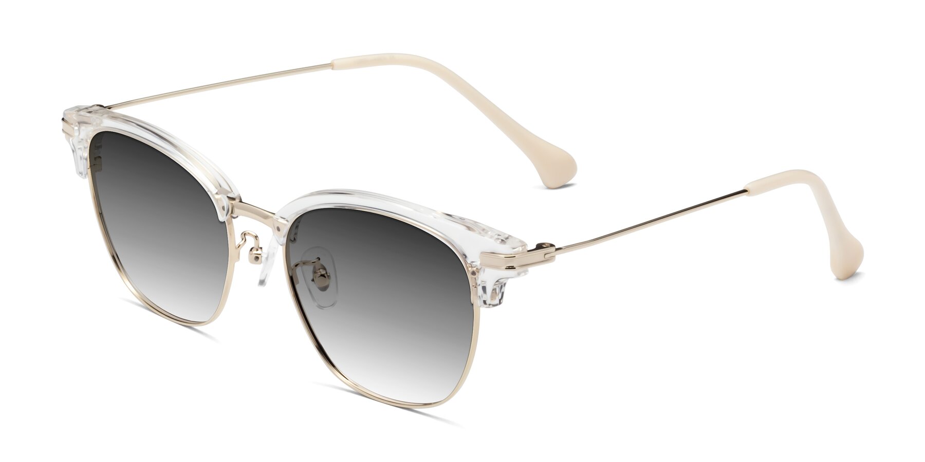 Angle of Obrien in Clear-Gold with Gray Gradient Lenses