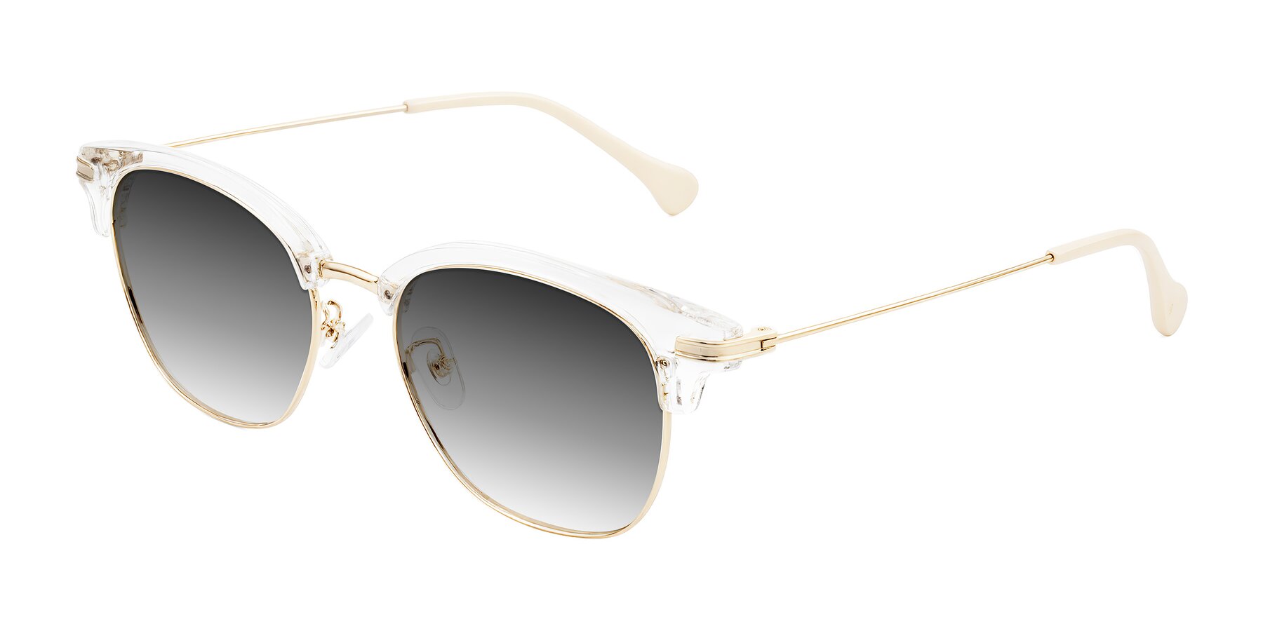 Angle of Obrien in Clear/Gold with Gray Gradient Lenses