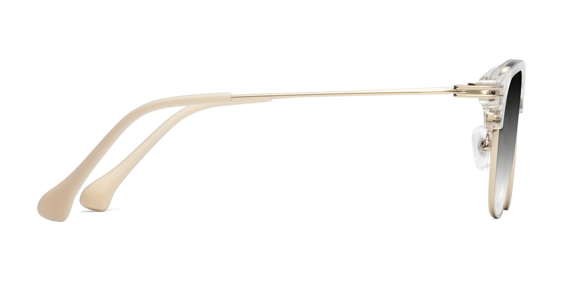 Side of Obrien in Clear-Gold with Gray Gradient Lenses