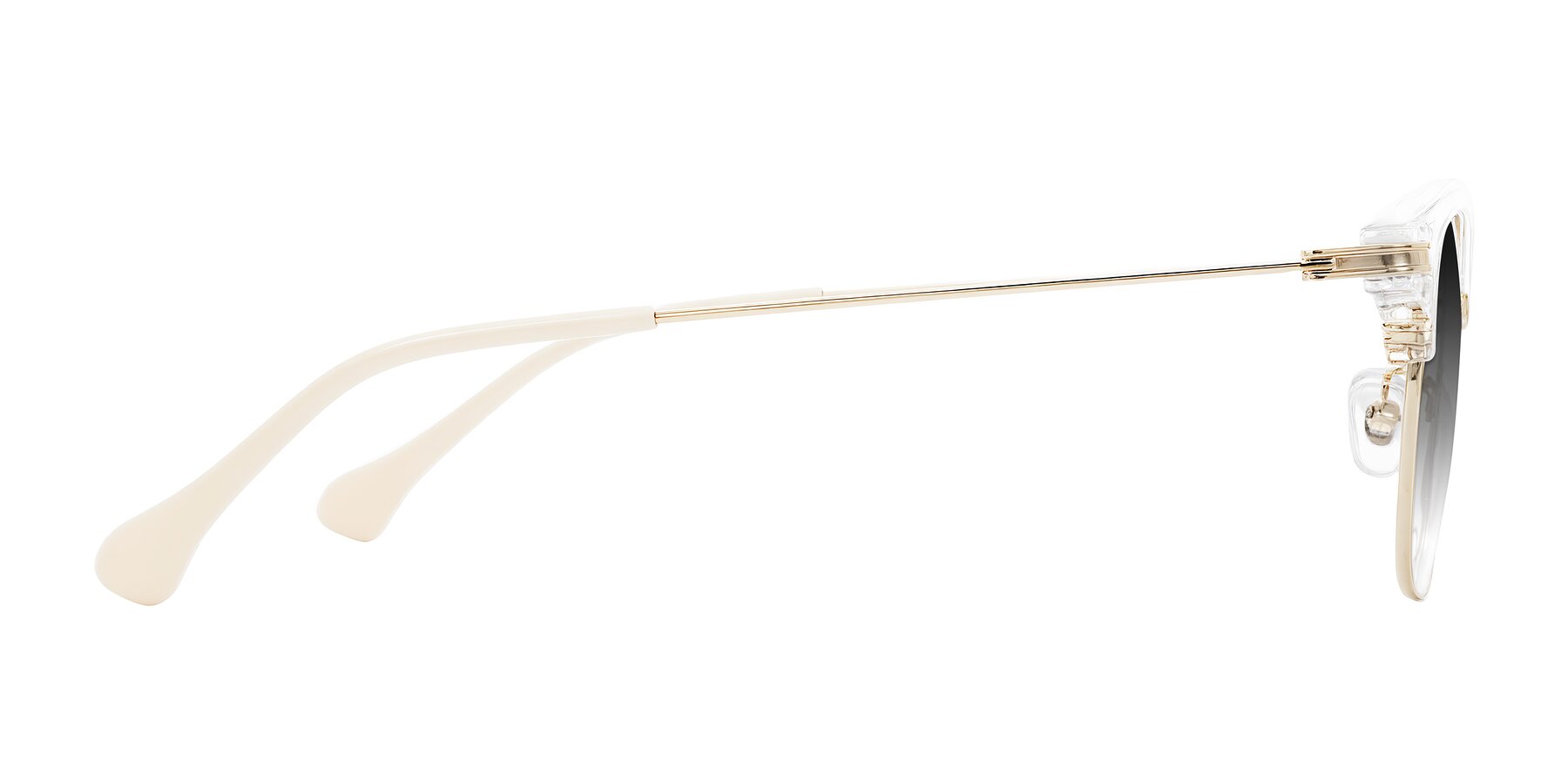 Side of Obrien in Clear/Gold with Gray Gradient Lenses