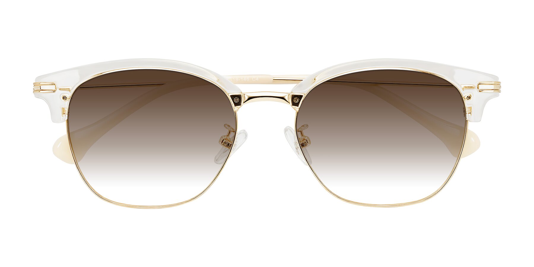 Folded Front of Obrien in Clear/Gold with Brown Gradient Lenses