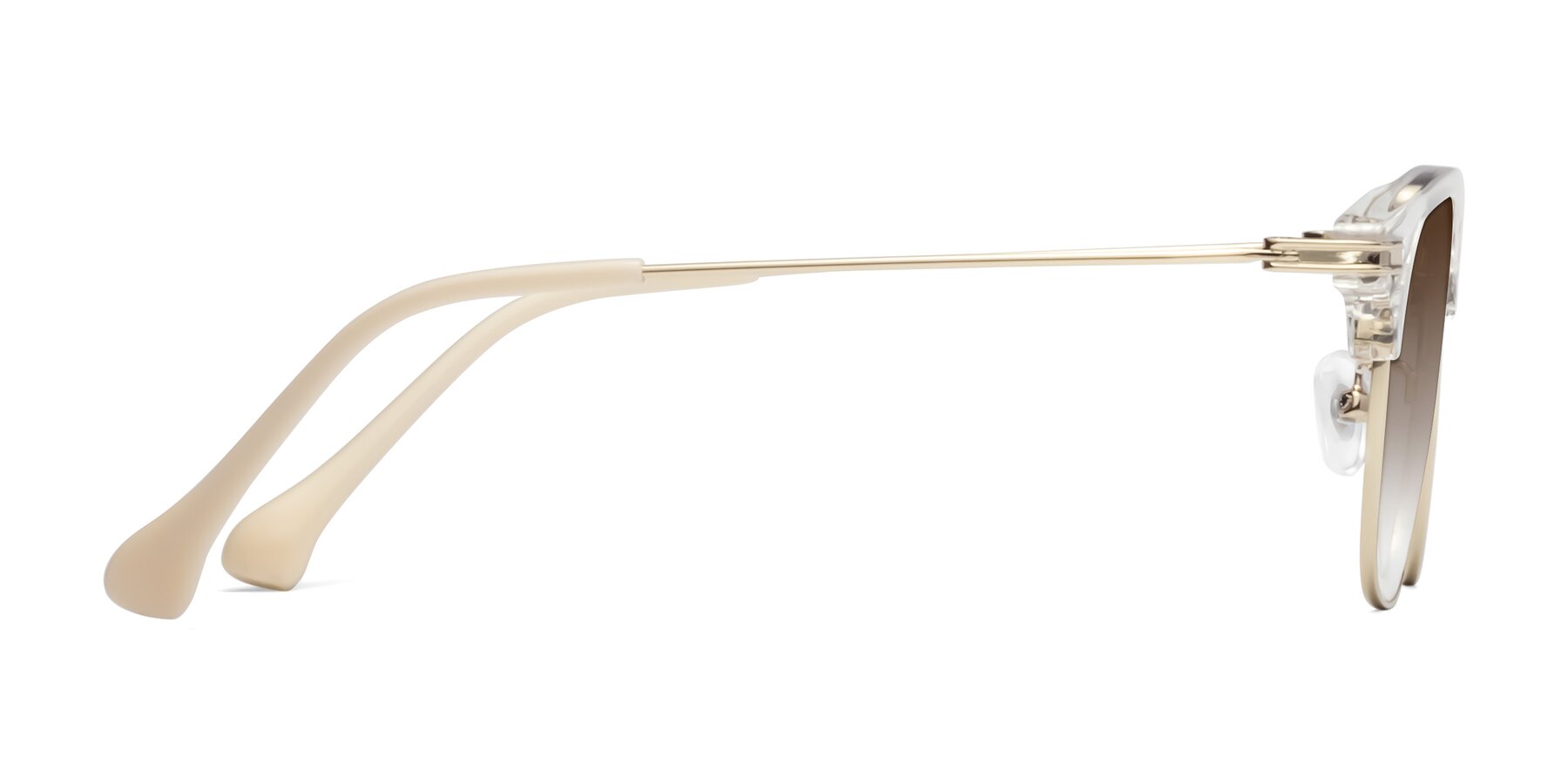 Side of Obrien in Clear-Gold with Brown Gradient Lenses