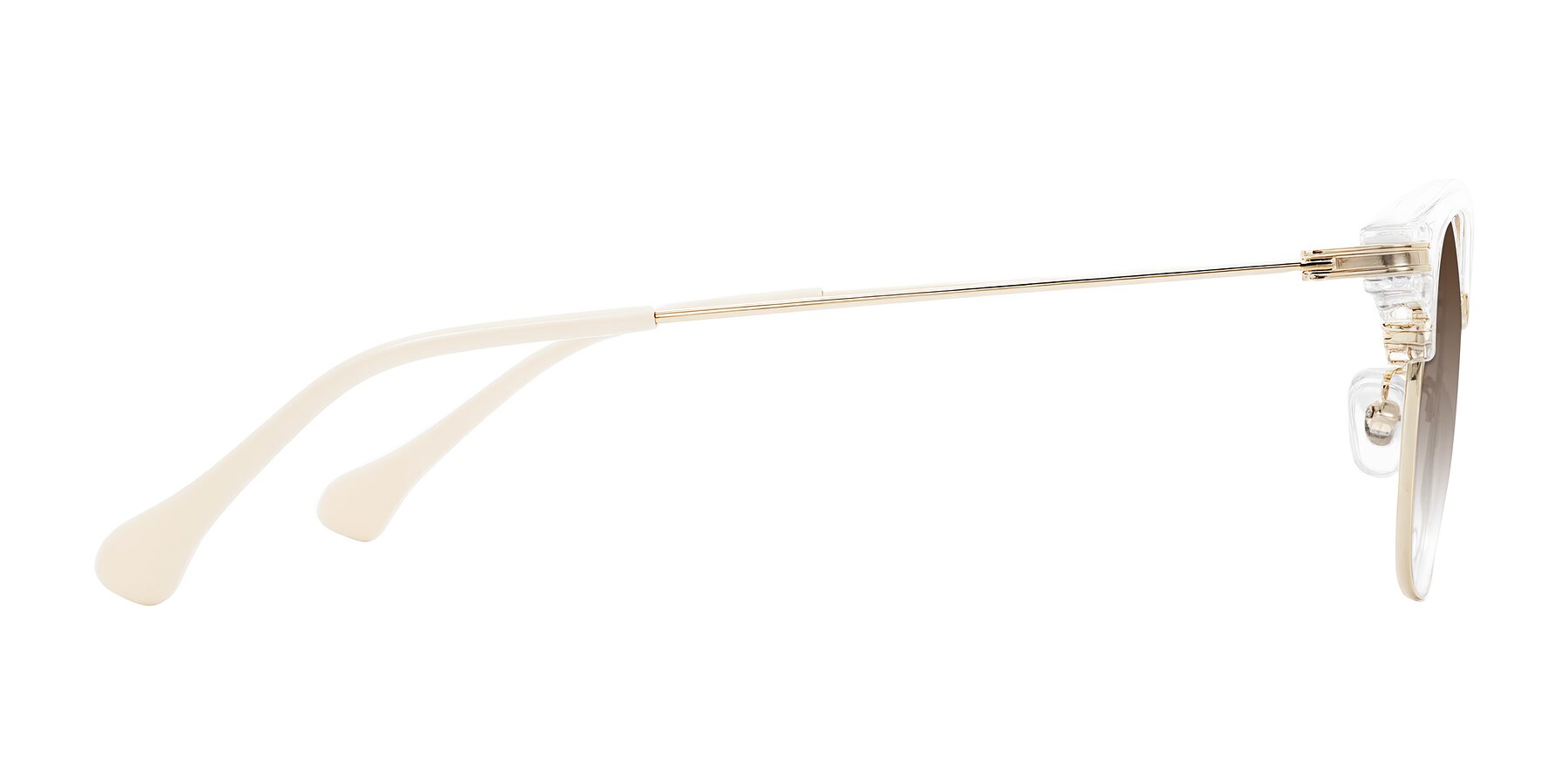 Side of Obrien in Clear/Gold with Brown Gradient Lenses