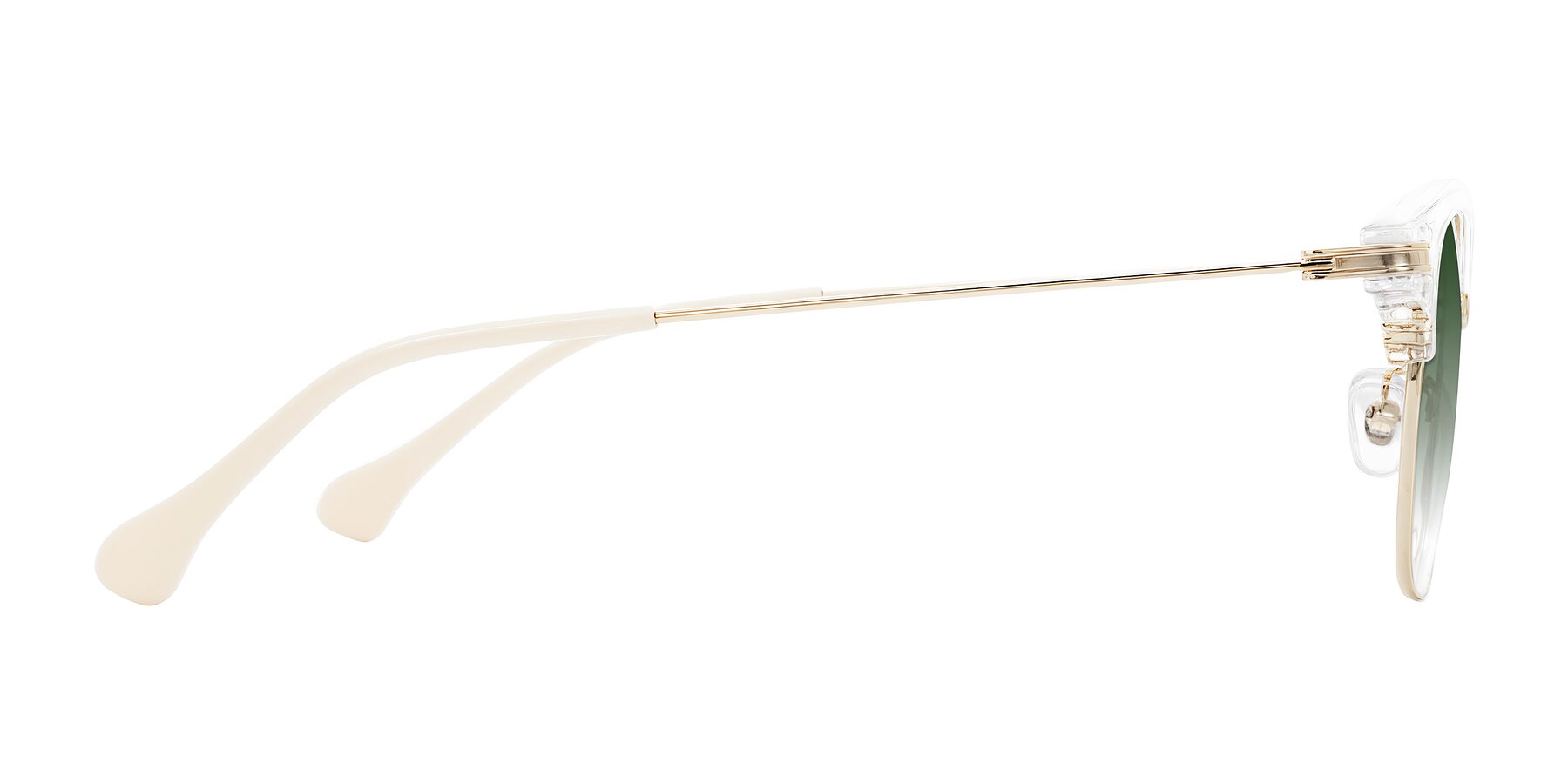 Side of Obrien in Clear/Gold with Green Gradient Lenses