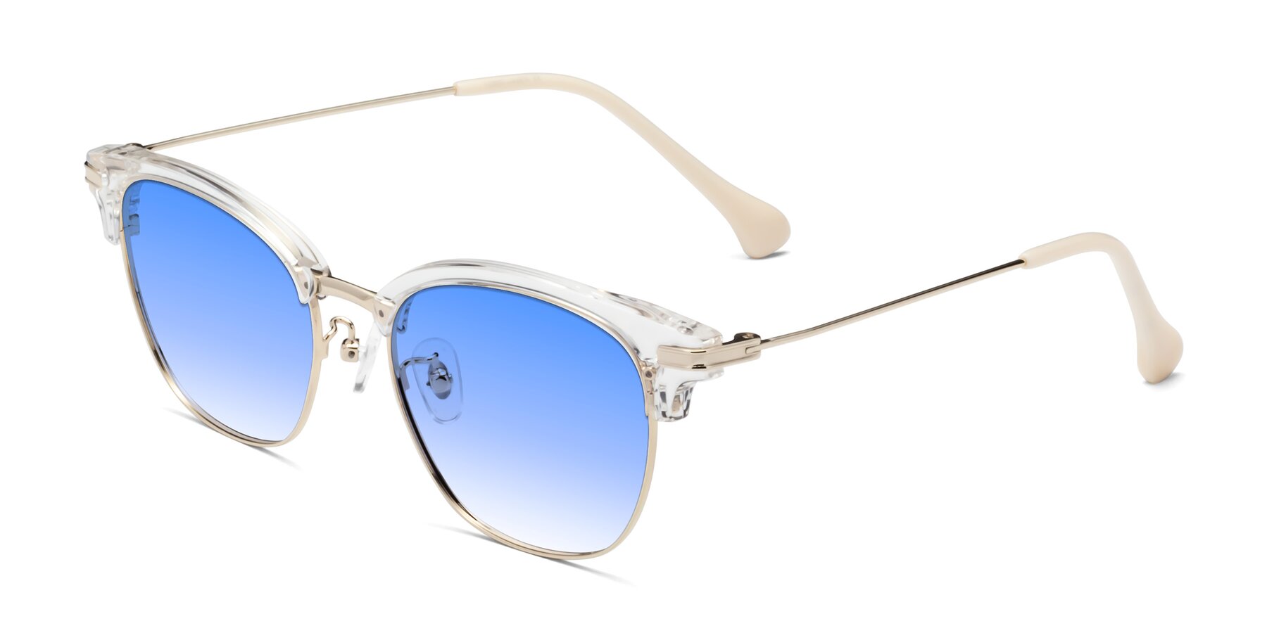Angle of Obrien in Clear-Gold with Blue Gradient Lenses