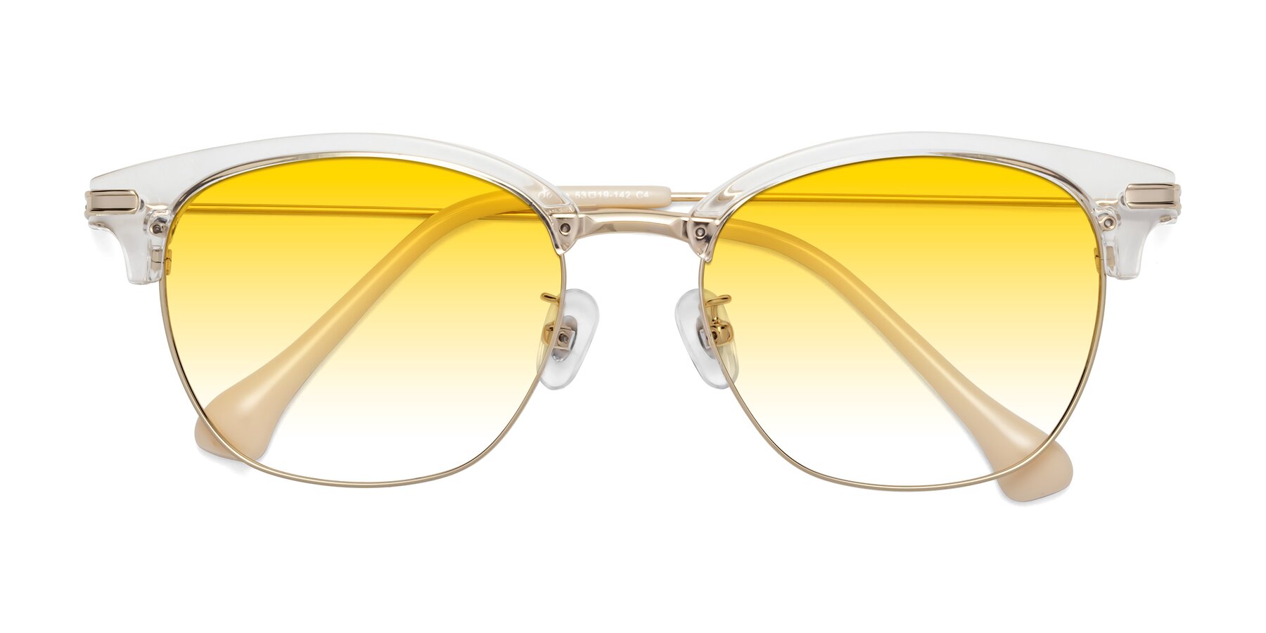 Folded Front of Obrien in Clear-Gold with Yellow Gradient Lenses