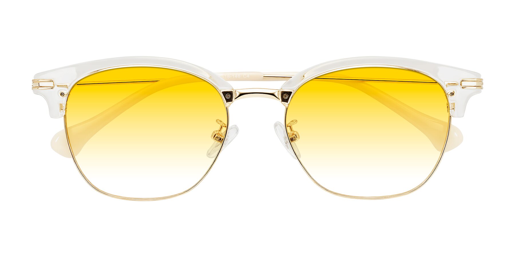 Folded Front of Obrien in Clear/Gold with Yellow Gradient Lenses