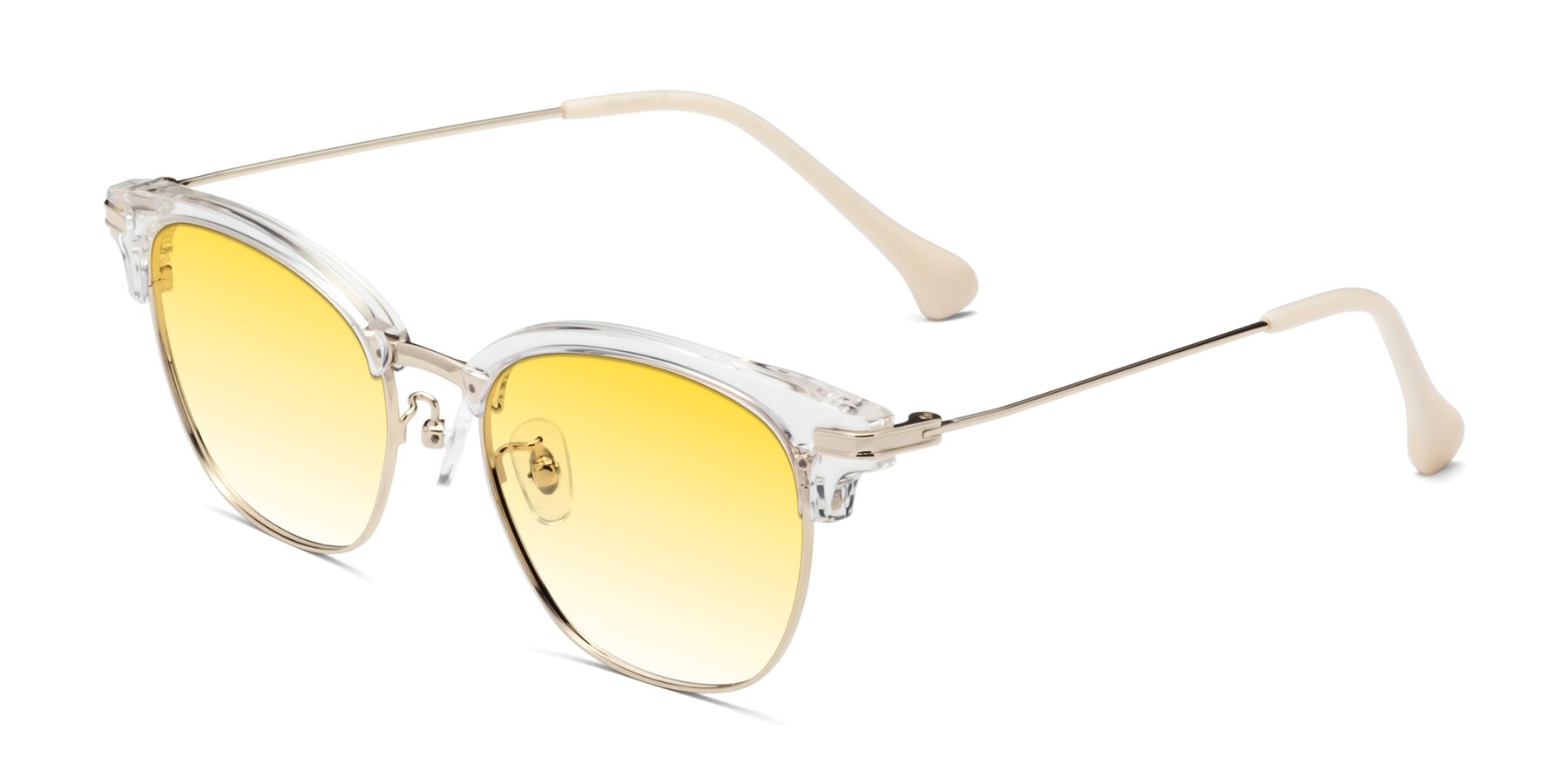 Angle of Obrien in Clear-Gold with Yellow Gradient Lenses