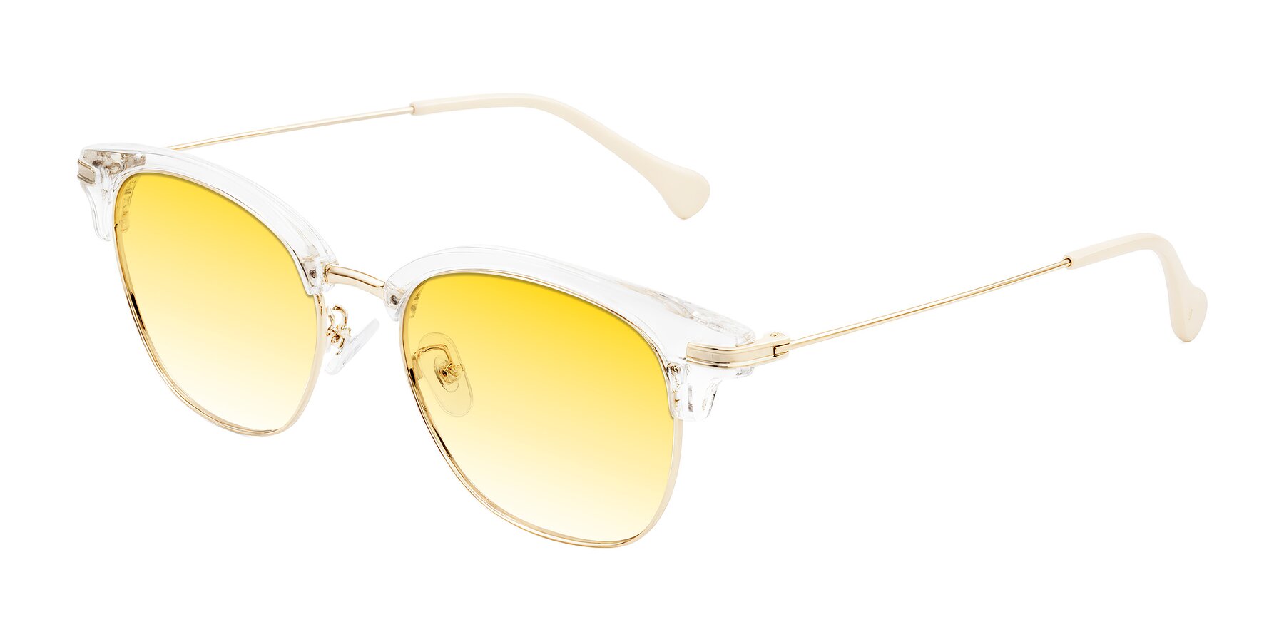 Angle of Obrien in Clear/Gold with Yellow Gradient Lenses