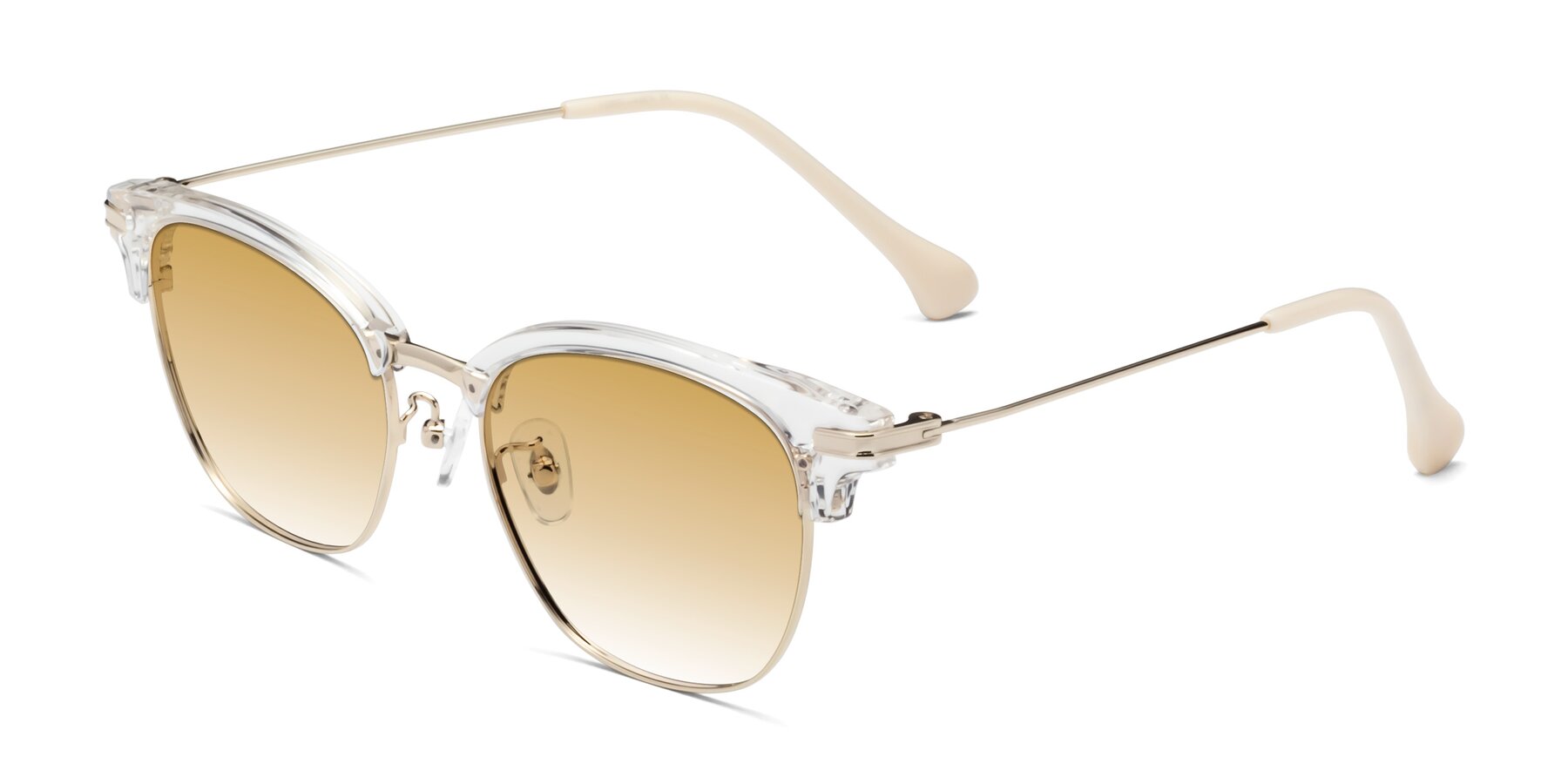 Angle of Obrien in Clear-Gold with Champagne Gradient Lenses